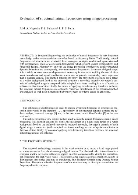 Evaluation of structural natural frequencies using image processing