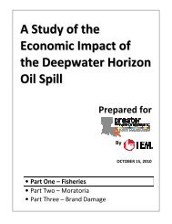 A Study of the Economic Impact of the Deepwater Horizon Oil Spill