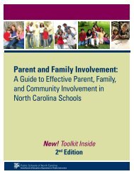 Parent and Family Involvement - Public Schools of North Carolina