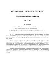 KFC NATIONAL PURCHASING CO-OP, INC ... - UFPC.com