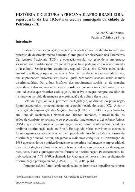 Lei 10.639: como anda o ensino de história afro-brasileira?