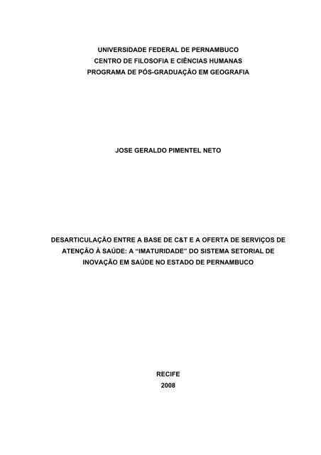 Neto, JosÃ© Geraldo Pimentel Neto - UFPE - Universidade Federal ...