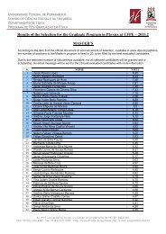 Results of the Selection for the Graduate Program in Physics at ...