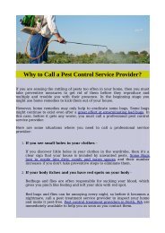 Why to Call a Pest Control Service Provider?
