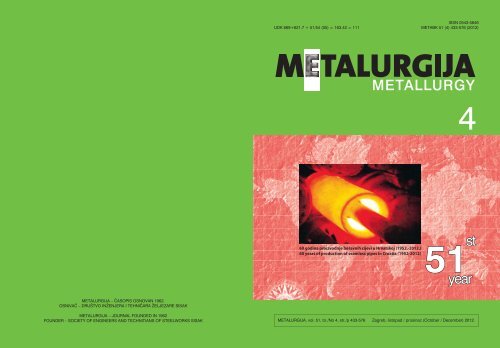 Metallurgy 51 (4) - CARNet