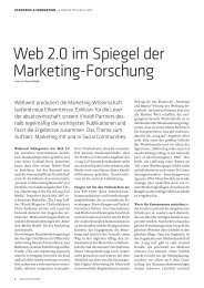 Web 2.0 im Spiegel der Marketing-Forschung