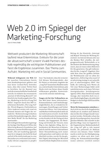 Web 2.0 im Spiegel der Marketing-Forschung