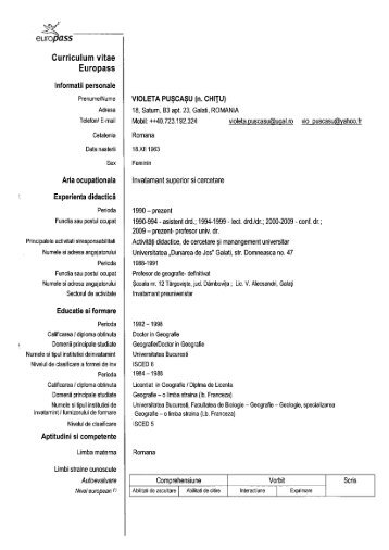 Violeta Puscasu_CV.pdf - Dunarea de Jos