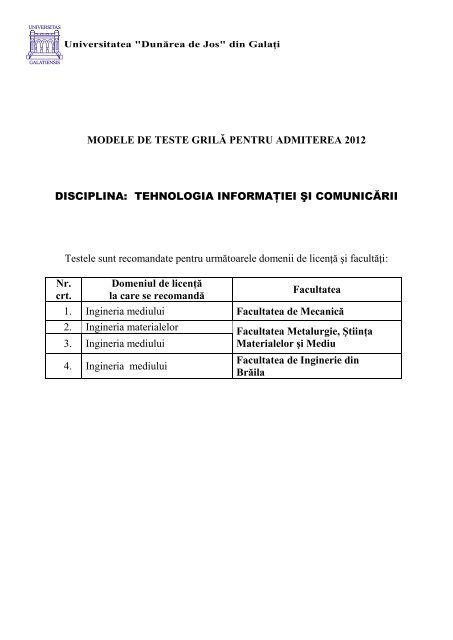 Tehnologia informatiei si comunicarii