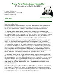 June 2013 Newsletter - Priory Park Public School