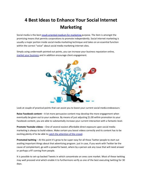 4 Best Ideas to Enhance Your Social Internet Marketing