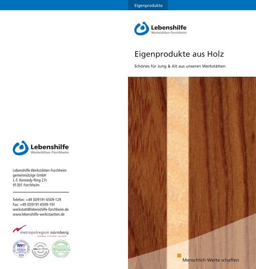 Katalog Eigenprodukte (PDF) - Lebenshilfe Werkstätten Forchheim