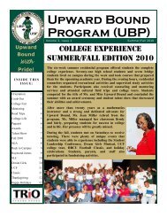 Upward Bound Program (UBP) - University of South Florida