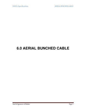 6.0 AERIAL BUNCHED CABLE