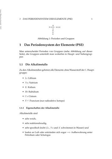 1 Das Periodensystem der Elemente (PSE)