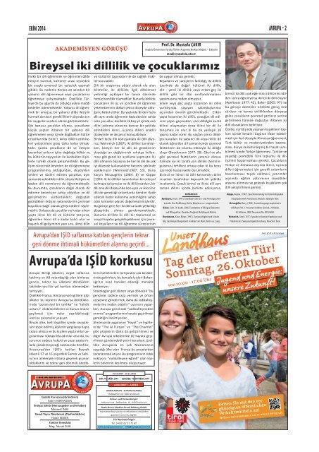 HABER AVRUPA - EUROPA JOURNAL OKTOBER 2014