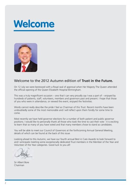 Trust in the Future, Autumn 2012 - University Hospitals Birmingham ...