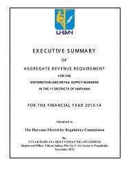 Executive Summary of ARR for 2013-14 - Uttar Haryana Bijli Vitran ...