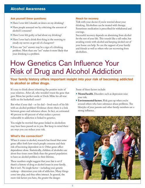 Alcohol Awareness newsletter