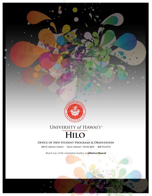 Student Schedule - University of Hawaii at Hilo