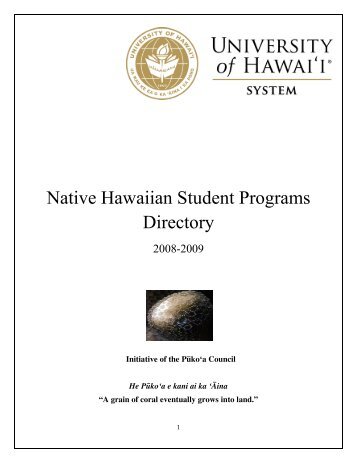 Native Hawaiian Student Programs Directory - University of Hawaii ...