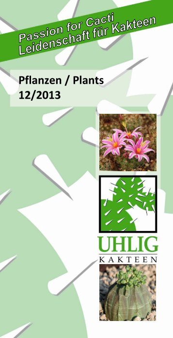 Pflanzen / Plants 2013 - 2014 - Uhlig Kakteen