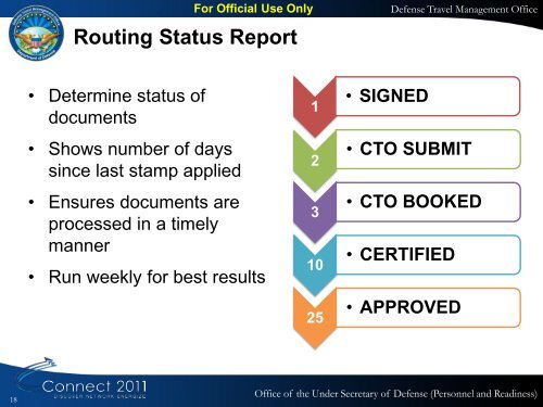 Connect 2011 Seminar - Maximizing use of Reports in the ... - DTMO