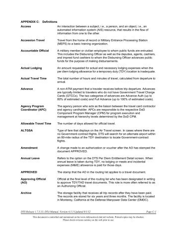 DTA Manual - Appendix C: Definitions - DTMO