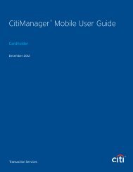 CitiManager ® Mobile User Guide