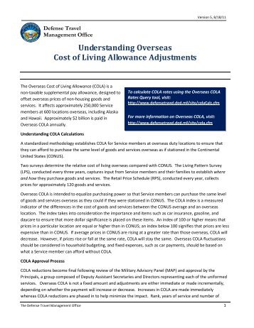 Understanding Overseas Cost of Living Allowance ... - DTMO