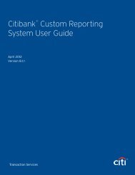 Citibank ® Custom Reporting System User Guide