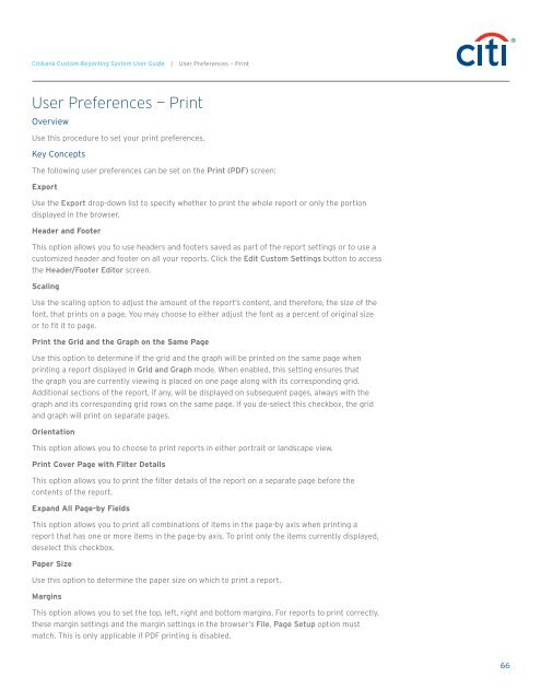 Citibank ® Custom Reporting System User Guide