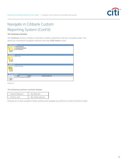 Citibank ® Custom Reporting System User Guide