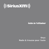 Guide de l'utilisateur - SiriusXM Canada