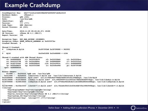 Adding ASLR to Jailbroken iPhones [PDF] - Antid0te