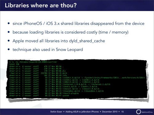 Adding ASLR to Jailbroken iPhones [PDF] - Antid0te