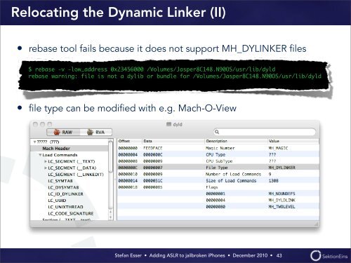 Adding ASLR to Jailbroken iPhones [PDF] - Antid0te