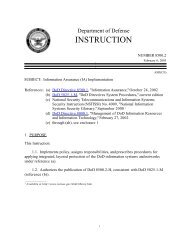 DoD Instruction 8500.2 - Common Access Card (CAC)