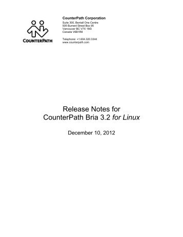 Release Notes for Bria for Linux version 3.2 - CounterPath