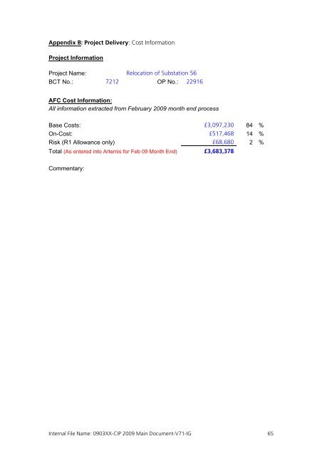 Capital Investment Plan 2009 - Heathrow Airport