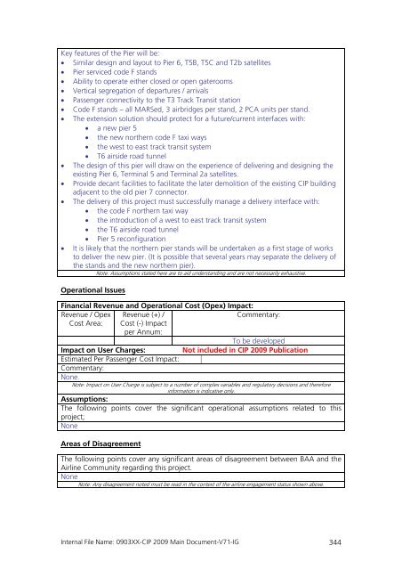 Capital Investment Plan 2009 - Heathrow Airport