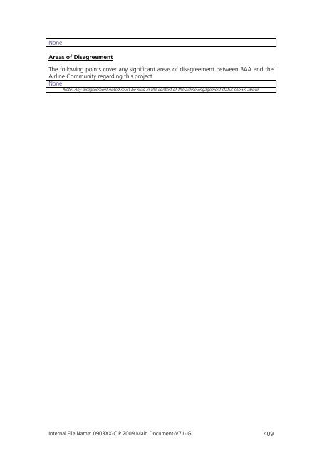 Capital Investment Plan 2009 - Heathrow Airport