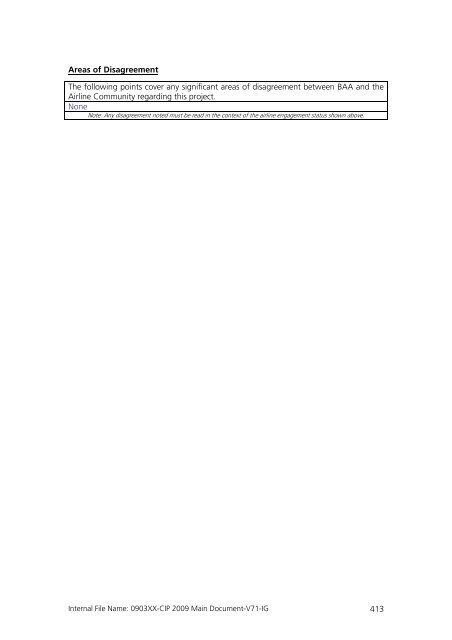 Capital Investment Plan 2009 - Heathrow Airport