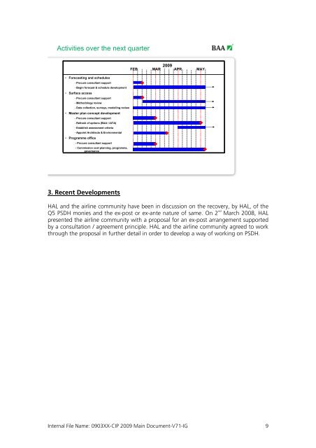 Capital Investment Plan 2009 - Heathrow Airport