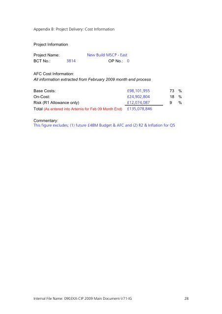 Capital Investment Plan 2009 - Heathrow Airport