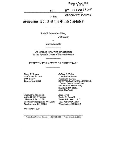 Petition for certiorari - SCOTUSblog