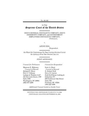 Geico Joint Appendix - SCOTUSblog