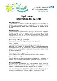 Hydrocele Information for parents - UHSM