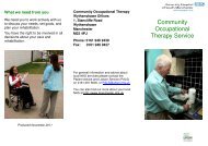 Community Occupational Therapy Service - UHSM