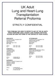 UK Adult Lung and Heart-Lung Transplantation Referral ... - UHSM
